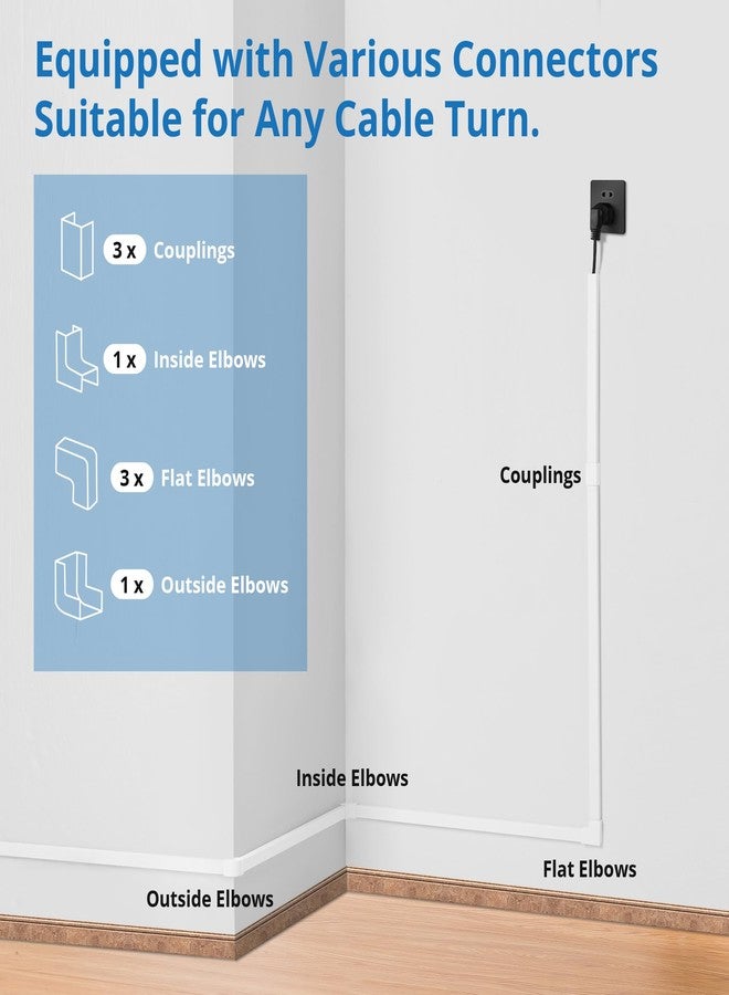 ZhiYo One-Cord Hider Kit, 126in (8 x L15.7in) Cable Covers for Wires on Wall, Mini Wire Hider for Wall Mounted TV, Beige Cable Raceway, Paintable Cord Cover Cable Management for Home Office, W0.6in x H0.4in - Image 3